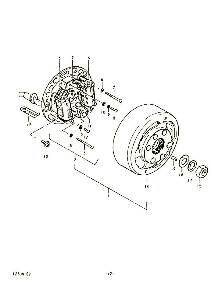 ALLUMAGE ROTOR STATOR POUR SUZUKI FZ 50 1992 POUR SUZUKI FZFZ50N 