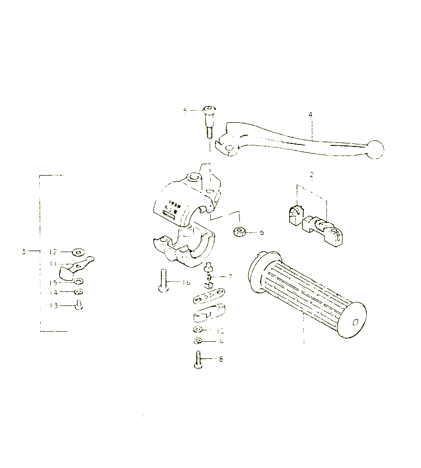 ENSEMBLE POIGNEE DACCELERATEUR COMMODO LEVIER POUR SUZUKI FR 50 1999 POUR FR 50 X FR50X 