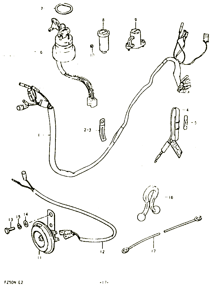 FAISCEAU ELECTRIQUE POUR SUZUKI FZ 50 1992 POUR SUZUKI FZFZ50N 