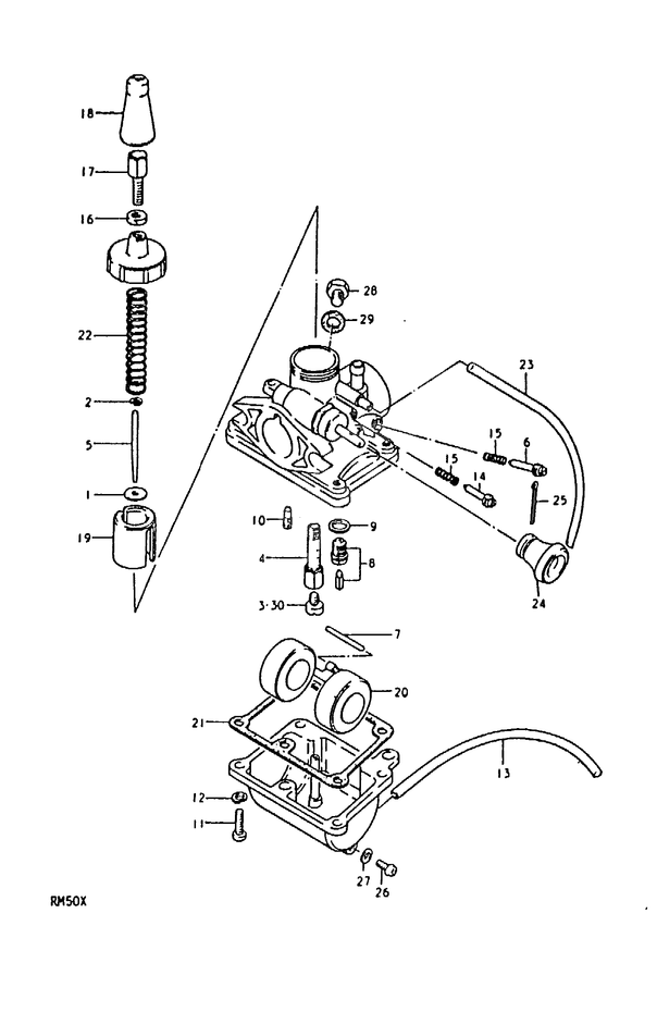 CARBURATEUR POUR SUZUKI RMRM50C 1978