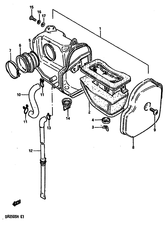 FILTRE A AIR POUR SUZUKI DRDR250SE 1984