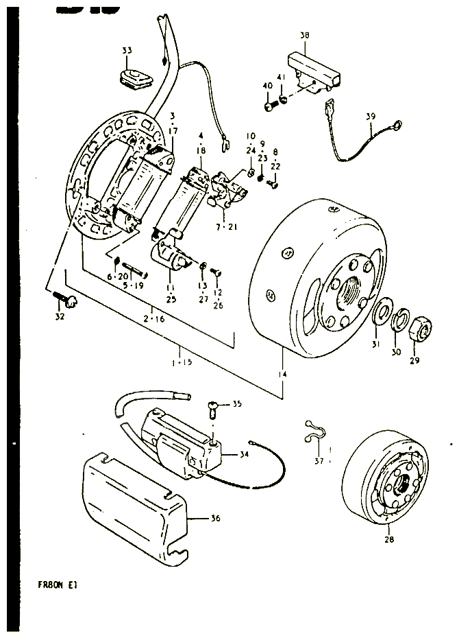 ALLUMAGE ROTOR STATOR FR80B FR80N POUR SUZUKI FR 80 1981 POUR FR 80 B FR80M
