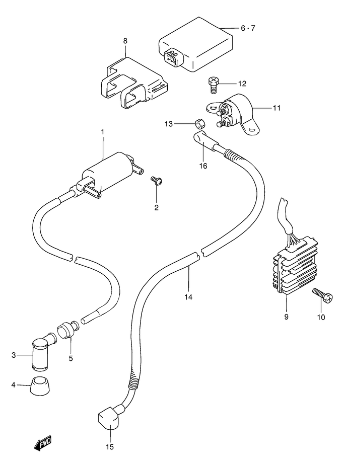 PARTIE ELECTRIQUE POUR DR 125DR125SEK2 2002