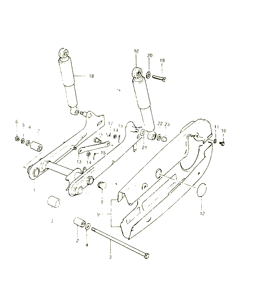 BRAS OSCILLANT ARRIERE POUR SUZUKI FR 50 1999 POUR FR 50 X FR50X 