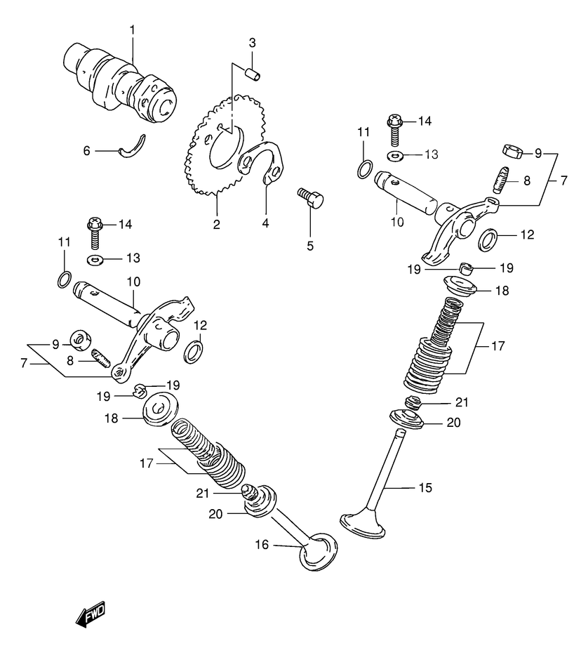 ARBRE A CAME SOUPAPE POUR DR 125DR125SEK2 2002
