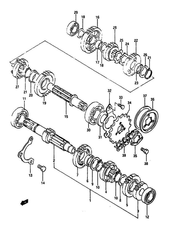 TRANSMISSION POUR SUZUKI DRDR650RSL 1990