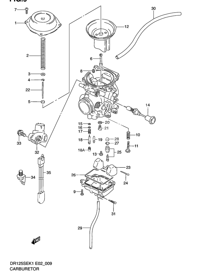 CARBURATEUR POUR DR 125DR125SEK2 2002