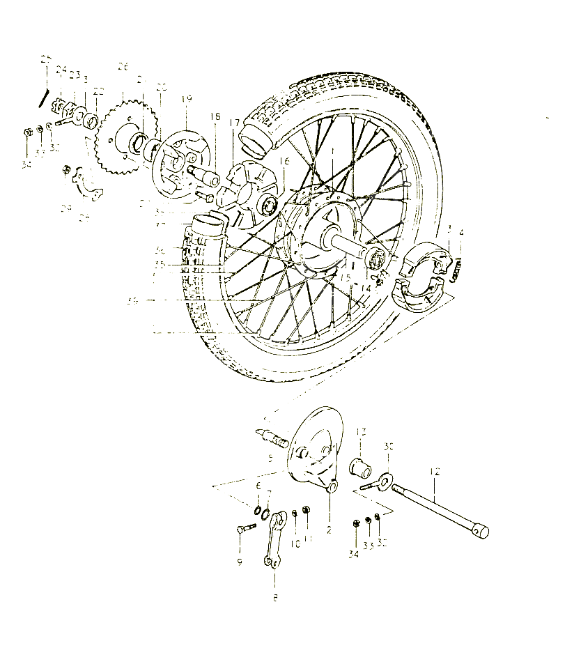 ROUE ARRIERE POUR SUZUKI FR 50 1999 POUR FR 50 X FR50X 