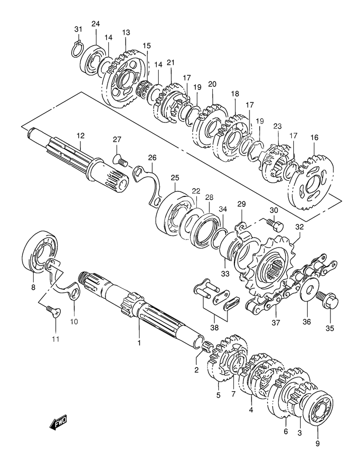 TRANSMISSION POUR DR 125DR125SEW SEUW 1998