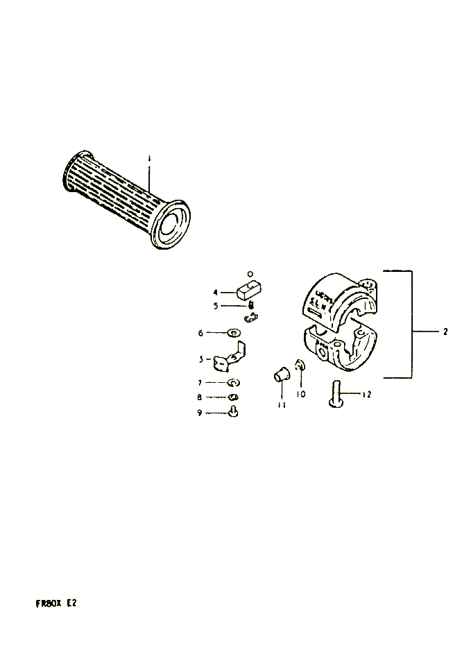 COMMODO POIGNEE GAUCHE E8 E12 E14 POUR SUZUKI FR 80 1981 POUR FR 50 X FR80X 