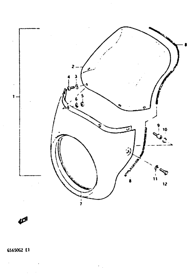 CARENAGE TETE DE FOURCHE POUR SUZUKI GSGS650GZ 1982