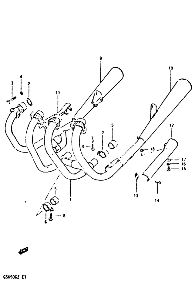 SILENCIEUX POUR SUZUKI GSGS650GX 1999
