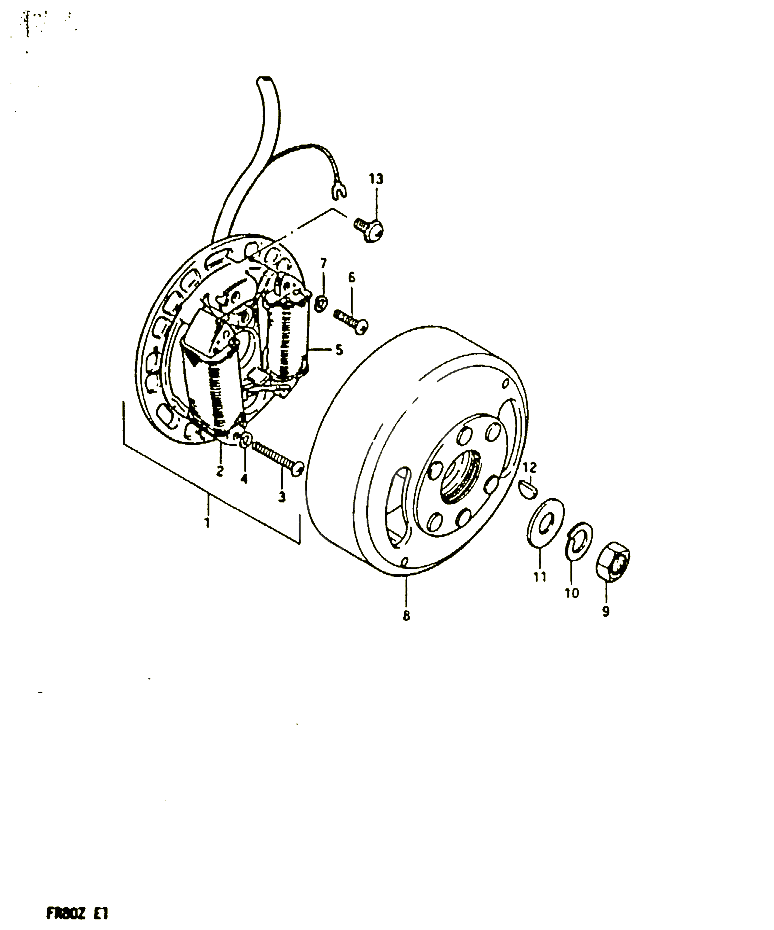 ALLUMAGE ROTOR STATOR E2 POUR SUZUKI FR 80 1982 POUR FR 80 Z FR80Z 