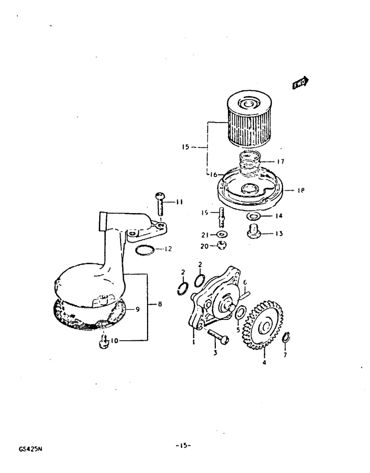 POMPE A HUILE POUR SUZUKI GSGS425EN 1992