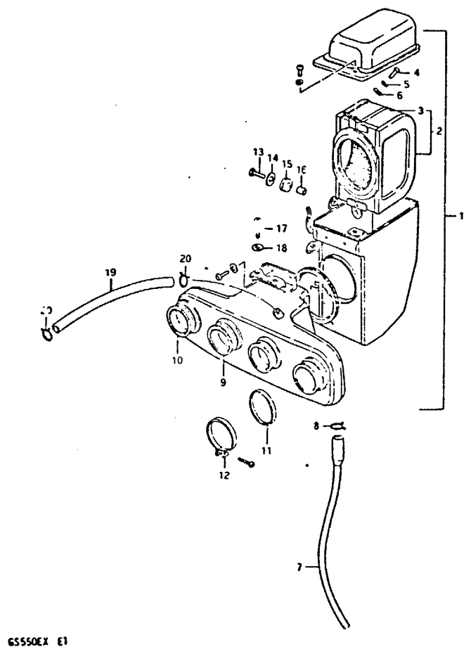 FILTRE A AIR POUR SUZUKI GSGS550X 1981
