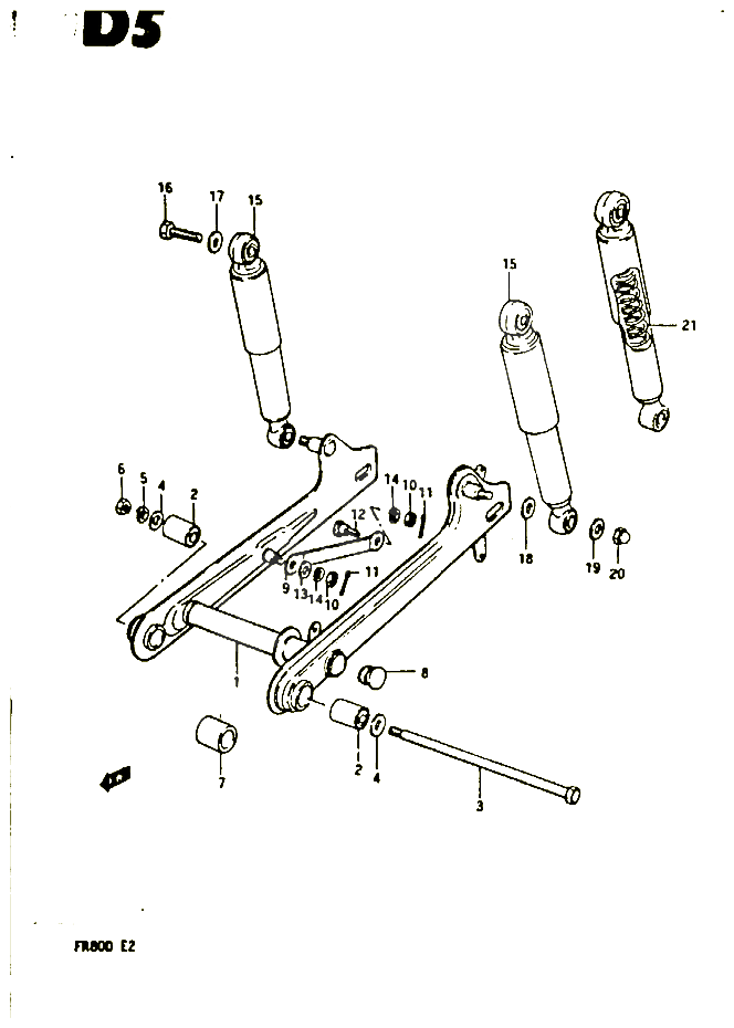 BRAS OSCILLANT ARRIERE POUR SUZUKI FR 80 1983 POUR FR 80 D FR80D 