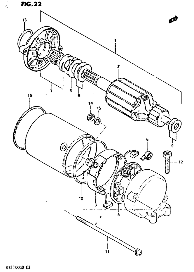 DEMARREUR POUR 1100 GS G GS1100GZ 1982