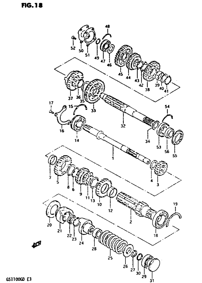 TRANSMISSION POUR 1100 GS G GS1100GZ 1982