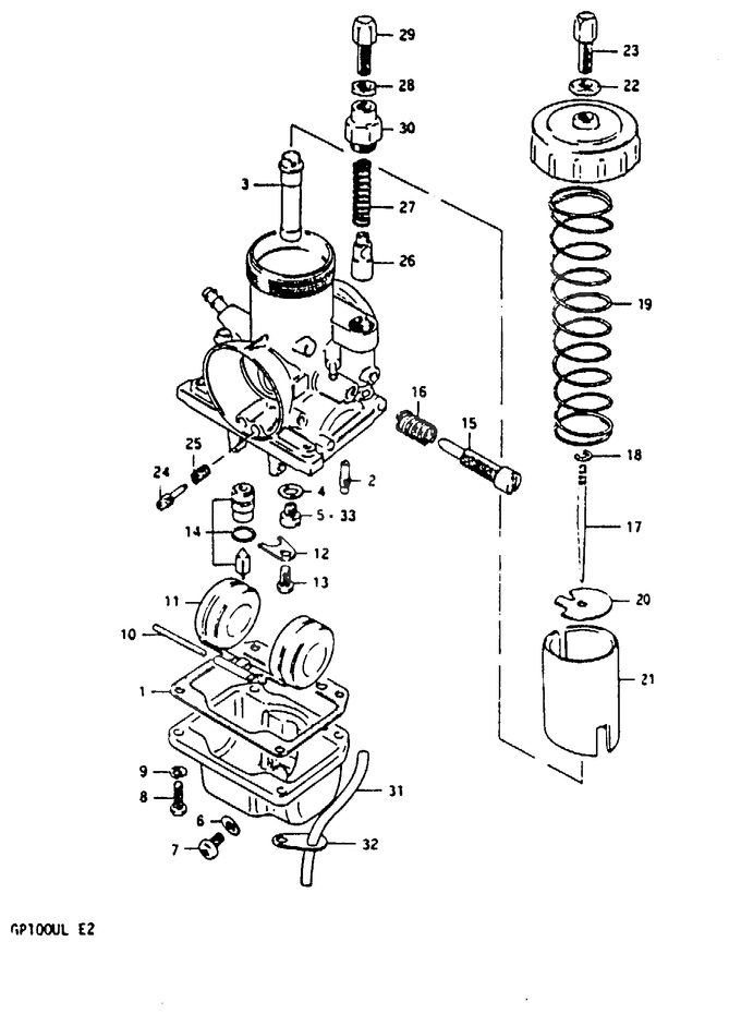 CARBURATEUR POUR SUZUKI GPGP100D 1983