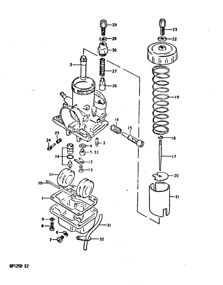 CARBURATEUR POUR SUZUKI GPGP125D 1983