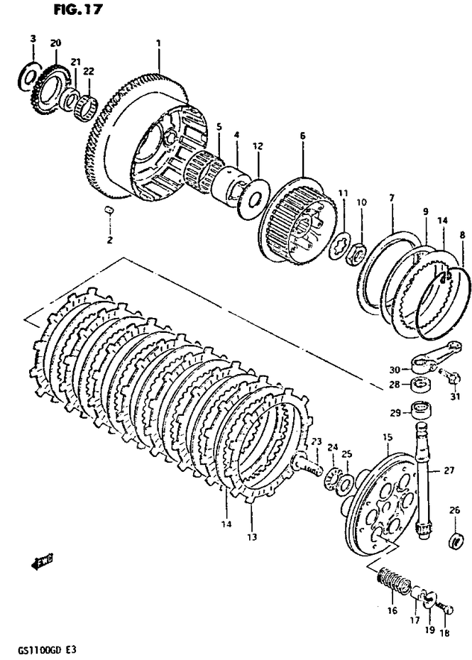 EMBRAYAGE POUR 1100 GS G GS1100GZ 1982