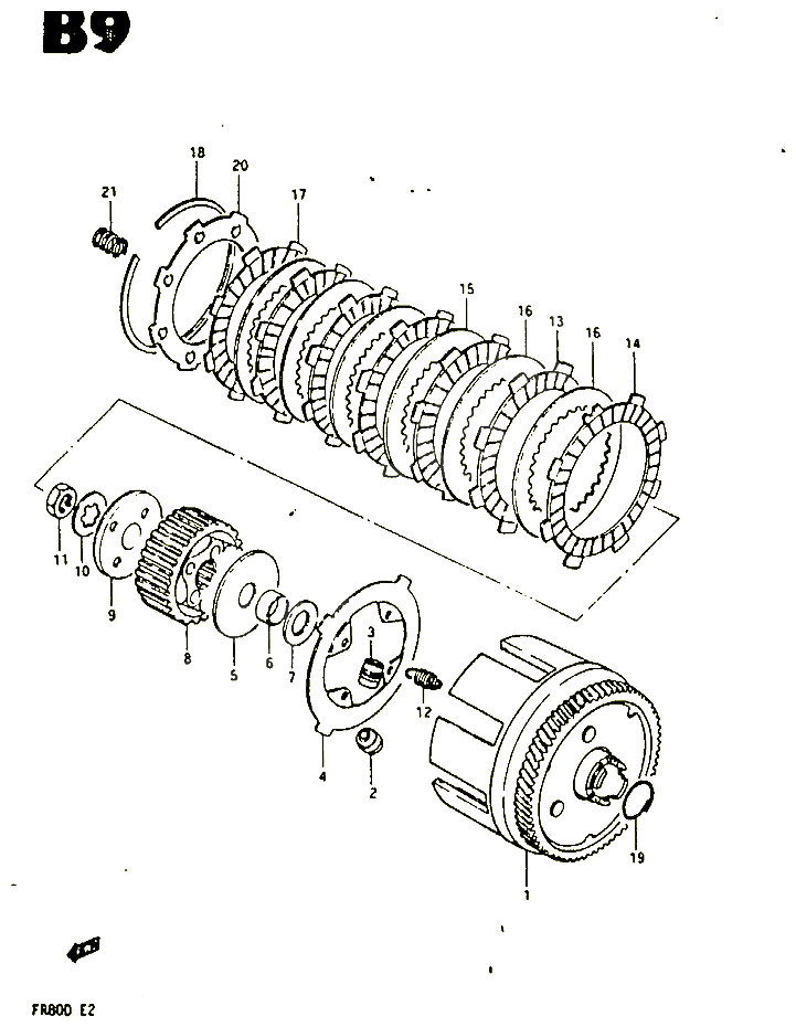 EMBRAYAGE POUR SUZUKI FR 80 1983 POUR FR 80 D FR80D 