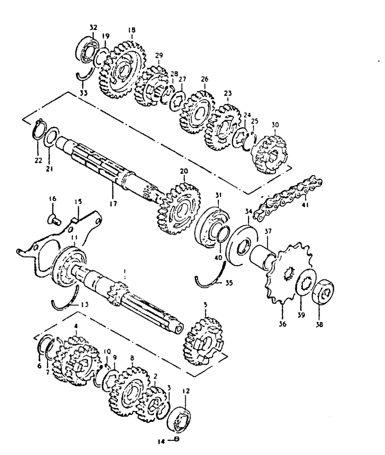 TRANSMISSION POUR SUZUKI GSGS250TT 1996