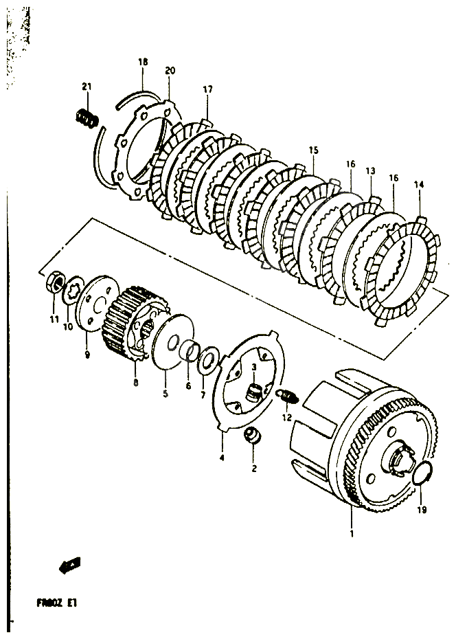 EMBRAYAGE POUR SUZUKI FR 80 1982 POUR FR 80 Z FR80Z 