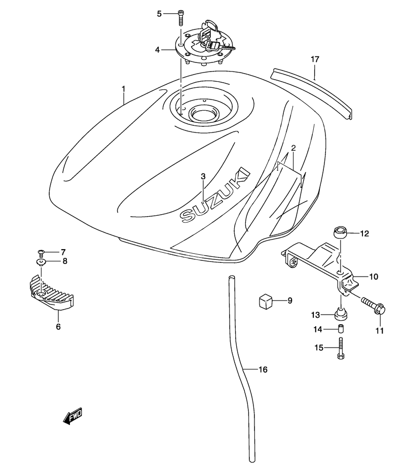 RESERVOIR DESSENCE POUR GSE 500GS500UK4 2004