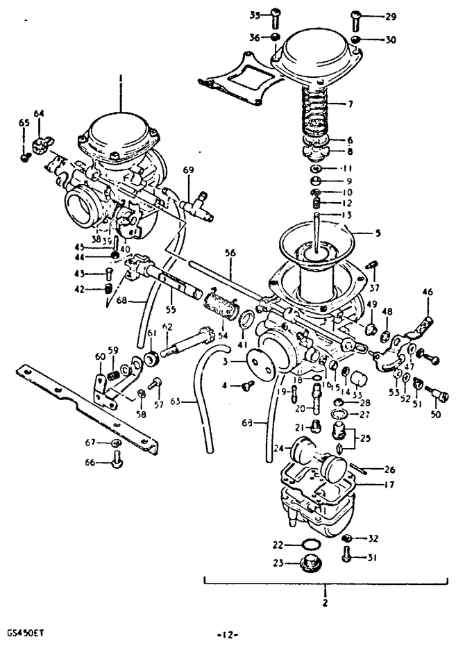 CARBURATEUR POUR SUZUKI GSGS450T 1996