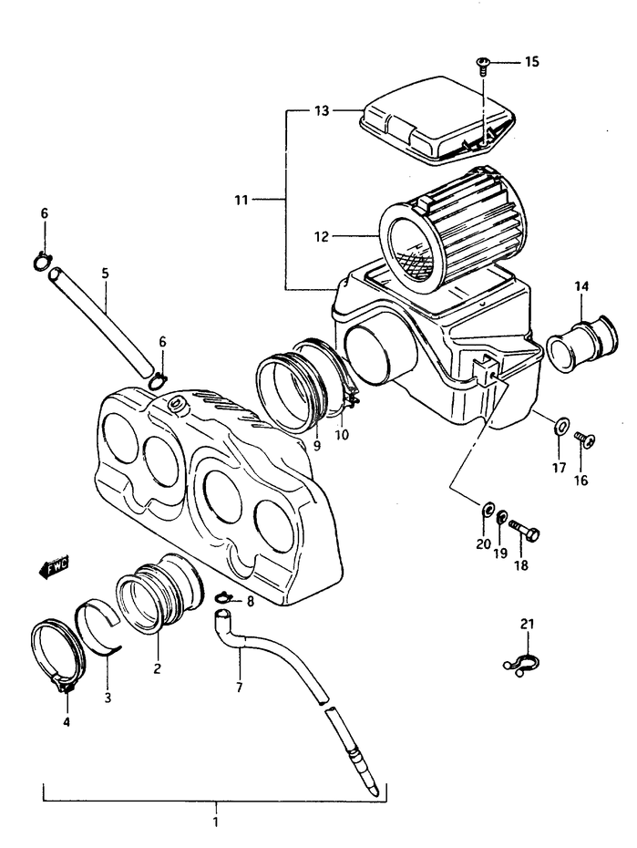 FILTRE A AIR POUR SUZUKI GSX EGSX1100ESF 1985