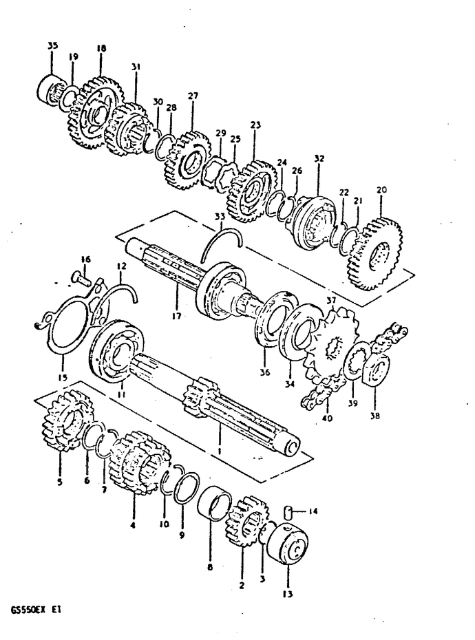 TRANSMISSION POUR SUZUKI GSGS550X 1981