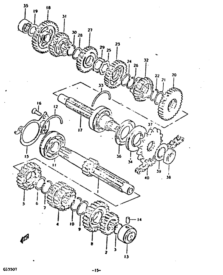 TRANSMISSION POUR SUZUKI GSGS550DT 1980