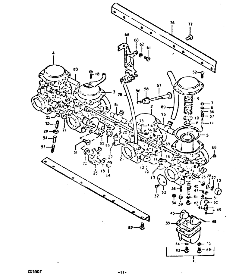 CARBURATEUR POUR SUZUKI GSGS550DT 1980