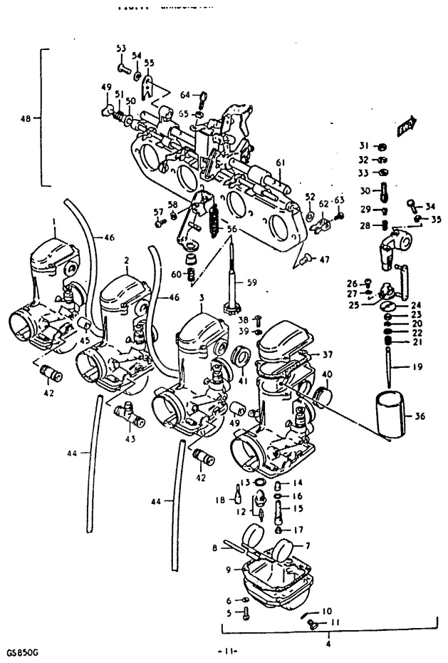 CARBURATEUR POUR SUZUKI GSGS850G 1986
