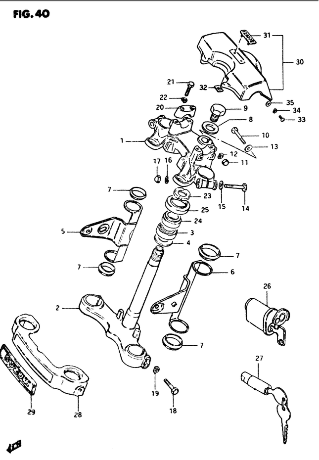 COLONNE DE DIRECTION POUR SUZUKI GS GGS1100GG 1986