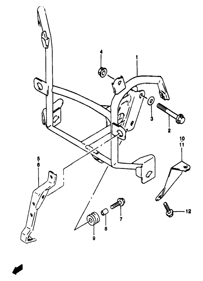 SUPPORT CARENAGE TETE DE FOURCHE POUR BANDIT 1200 SGSF1200SV 1997