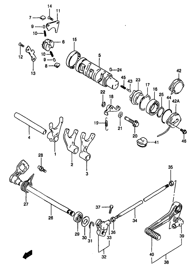 ENSEMBLE DE SELECTION DE VITESSES POUR BANDIT 1200GSF1200X GSF1200SX GSF1200SAX 1999