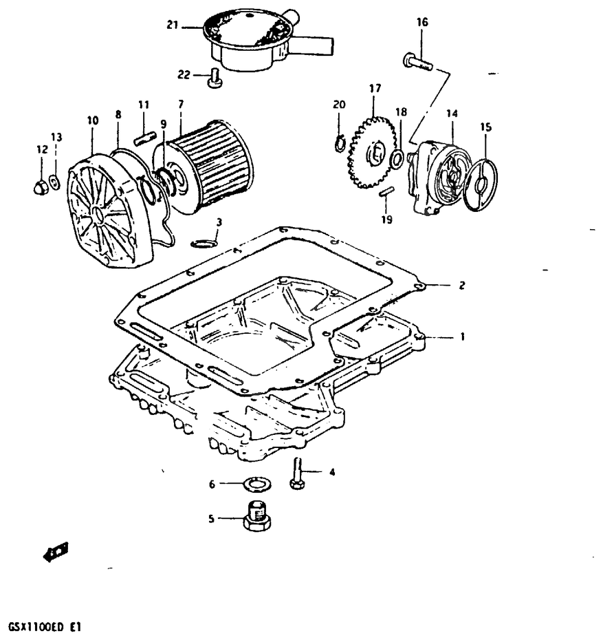 POMPE A HUILE FILTRE A HUILE POUR 1100 GSXGSX1100EZ 1982