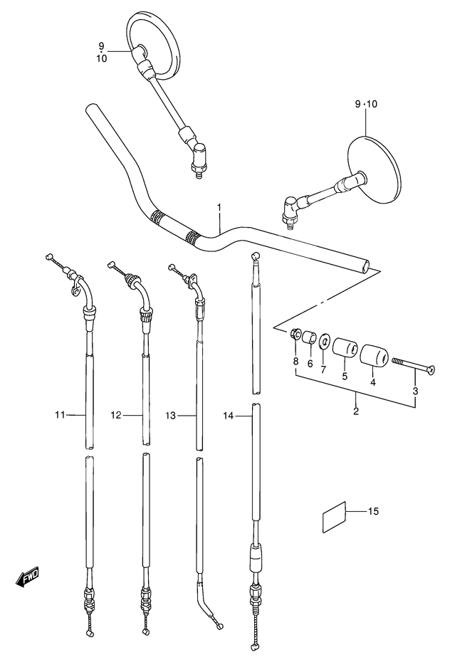 GUIDON POUR BANDIT 600GSF600W GSF600SW GSF600UW GSF600SUW 1998