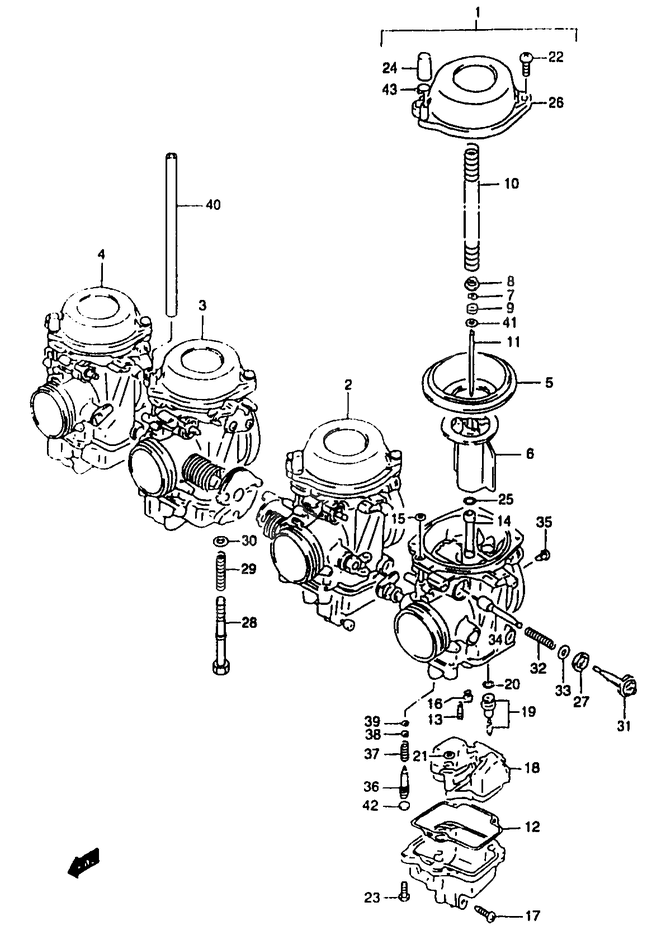 CARBURATEUR POUR BANDIT 1200 S ABSGSF1200SAT 1996