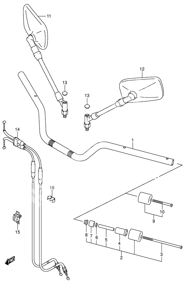 GUIDON POUR GSX 1400GSX1400U1K5 2005