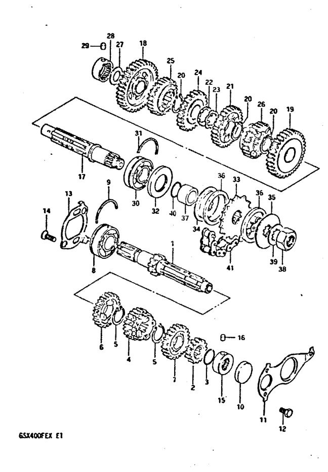 TRANSMISSION POUR GSX 400 FEGSX400FEX 1981