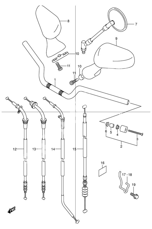 GUIDON POUR BANDIT 600GSF600K3 2003