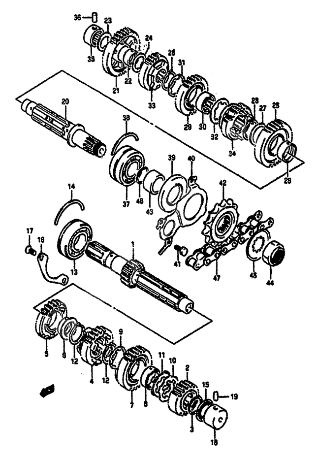 TRANSMISSION POUR GSX R 1100GSX R1100 N 1992
