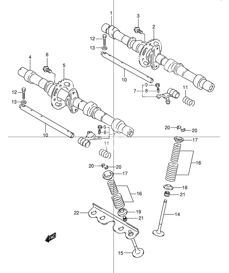 ARBRE A CAME SOUPAPE POUR BANDIT 600GSF600K4 2004