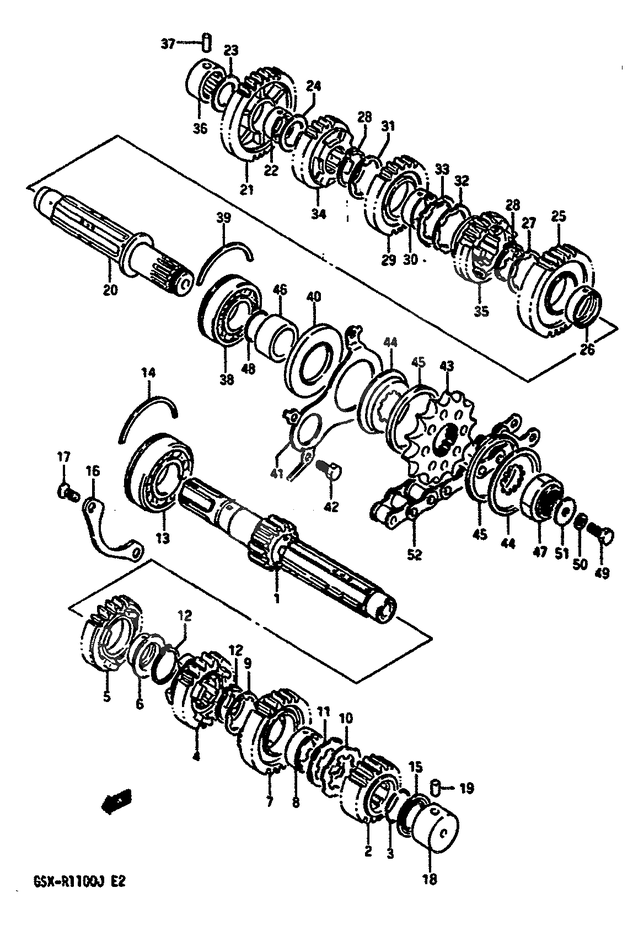 TRANSMISSION POUR GSX R 1100GSX R1100G 1986