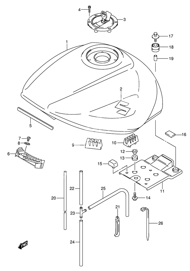 RESERVOIR DESSENCE POUR BANDIT 650GSF650AK6 2006