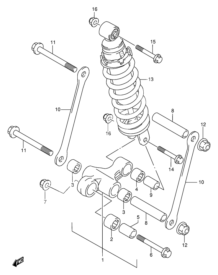 BIELLETTE DE SUSPENSION ARRIERE POUR BANDIT 600 SGSF600WSUW 1998