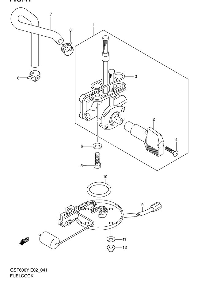 ROBINET DESSENCE POUR BANDIT 600GSF600SK4 2004